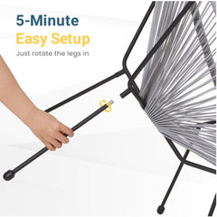 3-Piece Acapulco Wicker Patio Bistro Set with 2 Gray Chairs & Glass Table