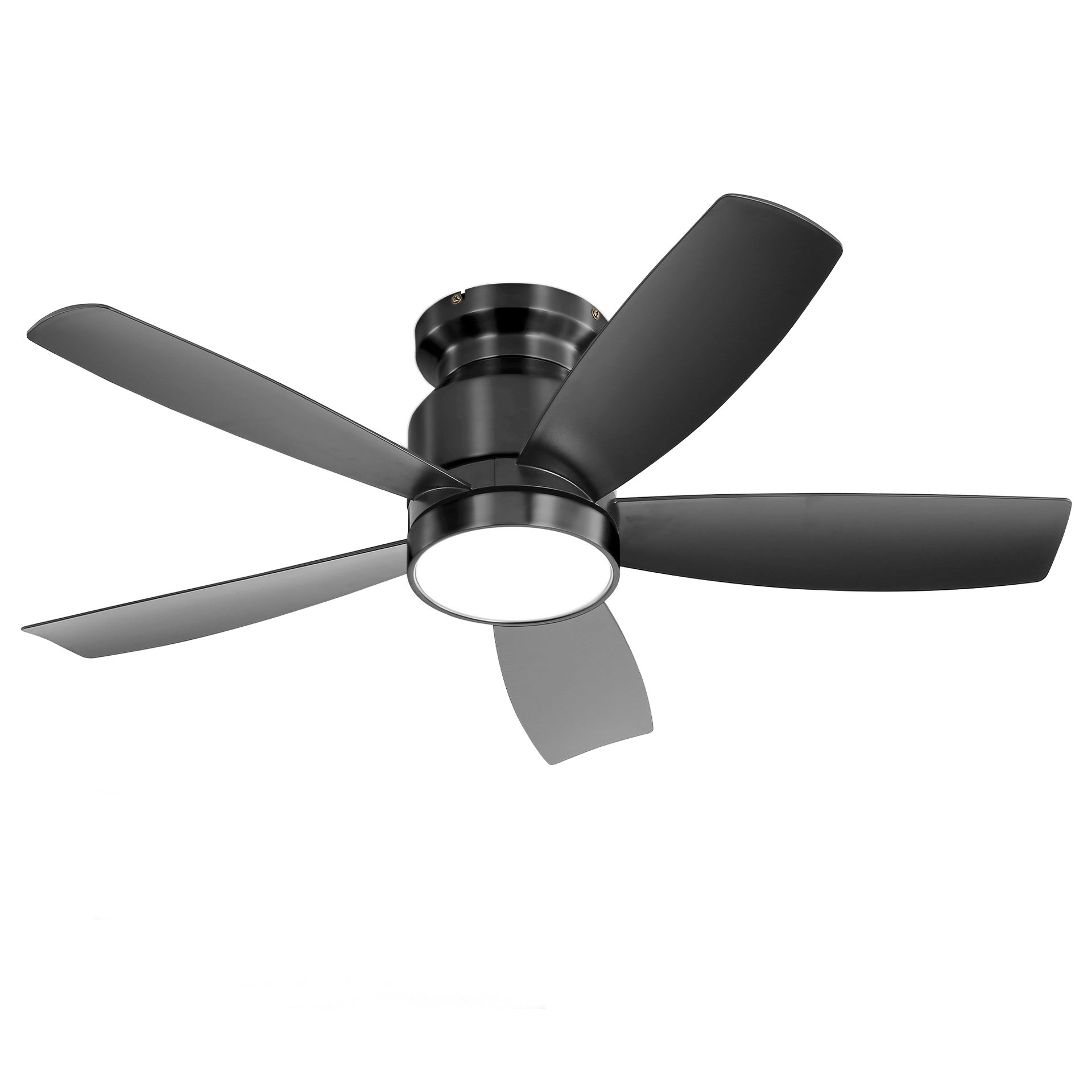 42 Inch Flush Mount Ceiling Fans with LED Light 22W and Remote Control 5 ABS Fan Blades for Bedroom