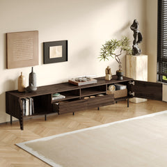 78 inch Modern TV Stand for TVs up to 85", Entertainment Center with Closed Storage & Cable Management, Soft-Closing Hinges, Iron Legs for Living Room