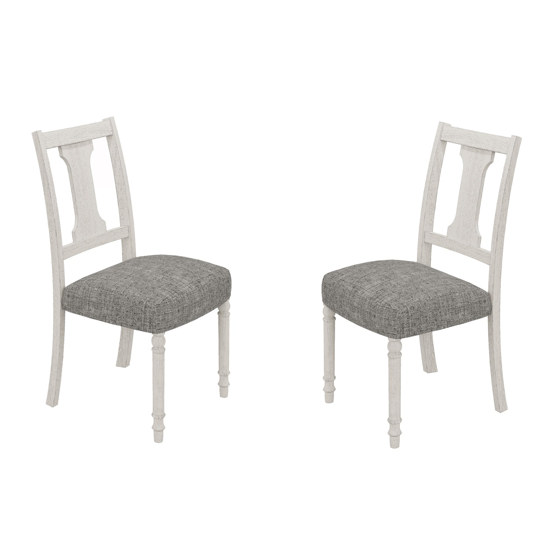 Tannen Set of 2 White and Gray Dining Side Chair