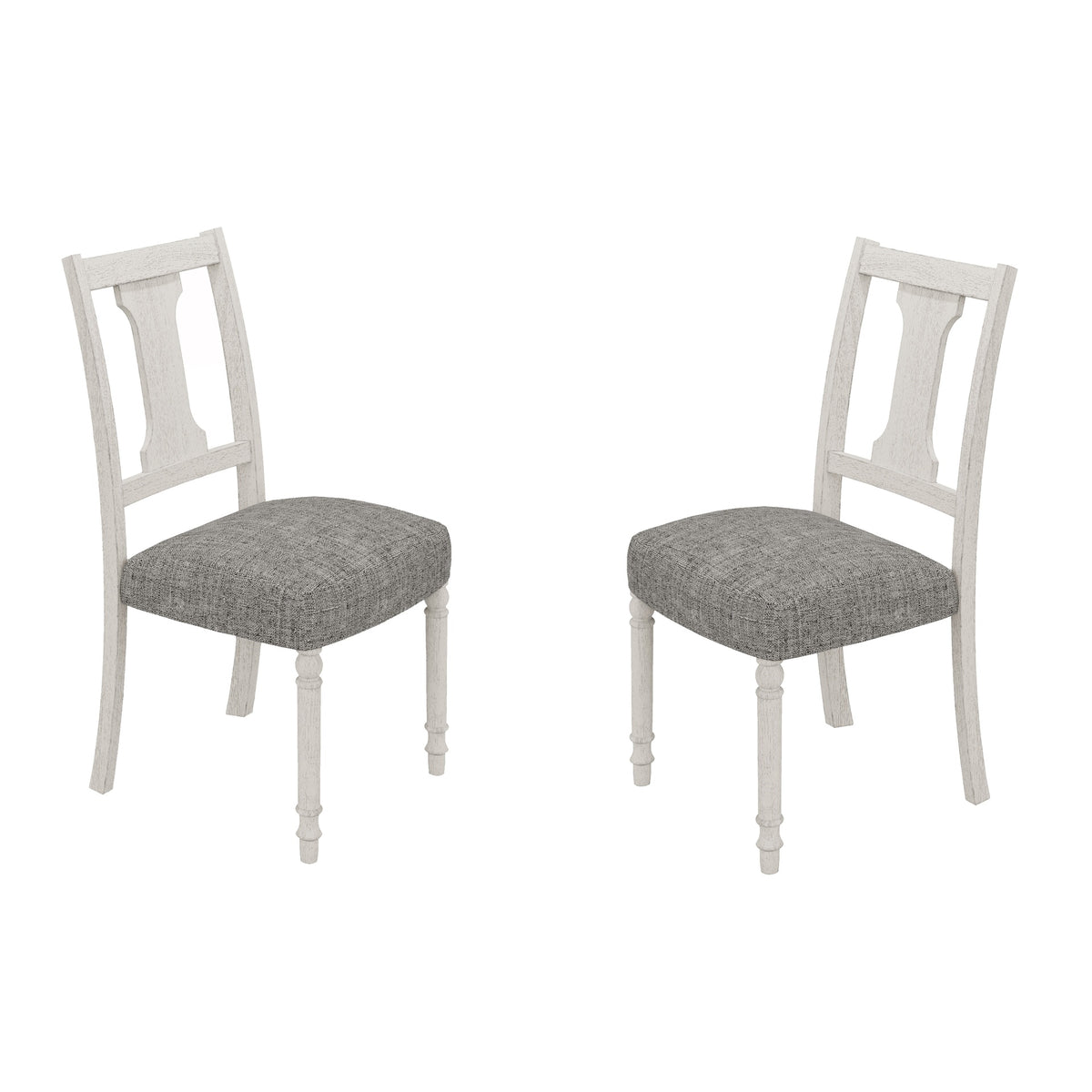 Tannen Set of 2 White and Gray Dining Side Chair