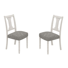 Tannen Set of 2 White and Gray Dining Side Chair