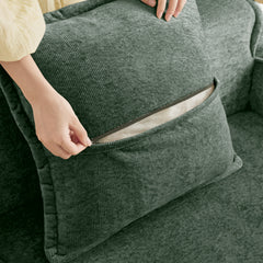 Harrison Armless Sofa Velvet-Green