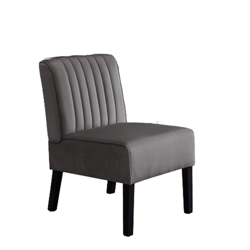 Reese Mid Century Modern Accent Chairs Set of 2 with Minimalist Design, Elegant Velvet Upholstery and Solid Wood Legs, Ideal for Living Room or Bedroom, Grey