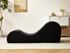 Solace Chaise Lounge Chair Relaxation, Ergonomic Design with Soft Yet Firm High-Density Foam Core, Removable Machine-Washable Cover, Black