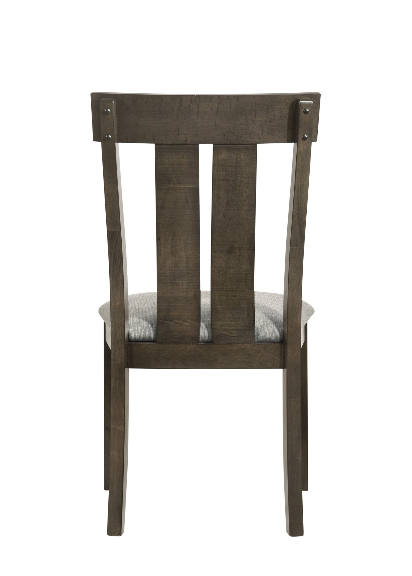 2pc Rustic Upholstered Dining Chairs Rich Wood Finish Wooden Dining Room Furniture Brown