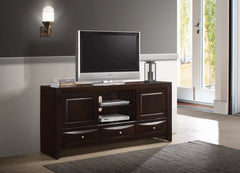 1pc Dark Cherry Finish 3 Drawers Shelf Storage Space TV Stand Bedroom Living Room Furniture