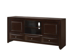 1pc Dark Cherry Finish 3 Drawers Shelf Storage Space TV Stand Bedroom Living Room Furniture