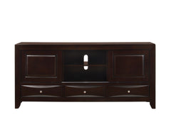1pc Dark Cherry Finish 3 Drawers Shelf Storage Space TV Stand Bedroom Living Room Furniture