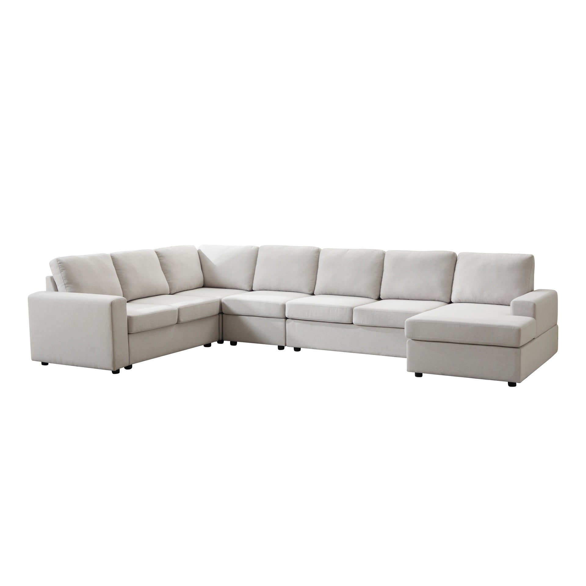 Large - Scale L - Shaped Modular Sofa Set with Detachable Components, Comfortable Upholstery and Decorative Throws for Contemporary Home Interiors