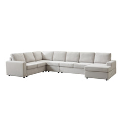 Large - Scale L - Shaped Modular Sofa Set with Detachable Components, Comfortable Upholstery and Decorative Throws for Contemporary Home Interiors