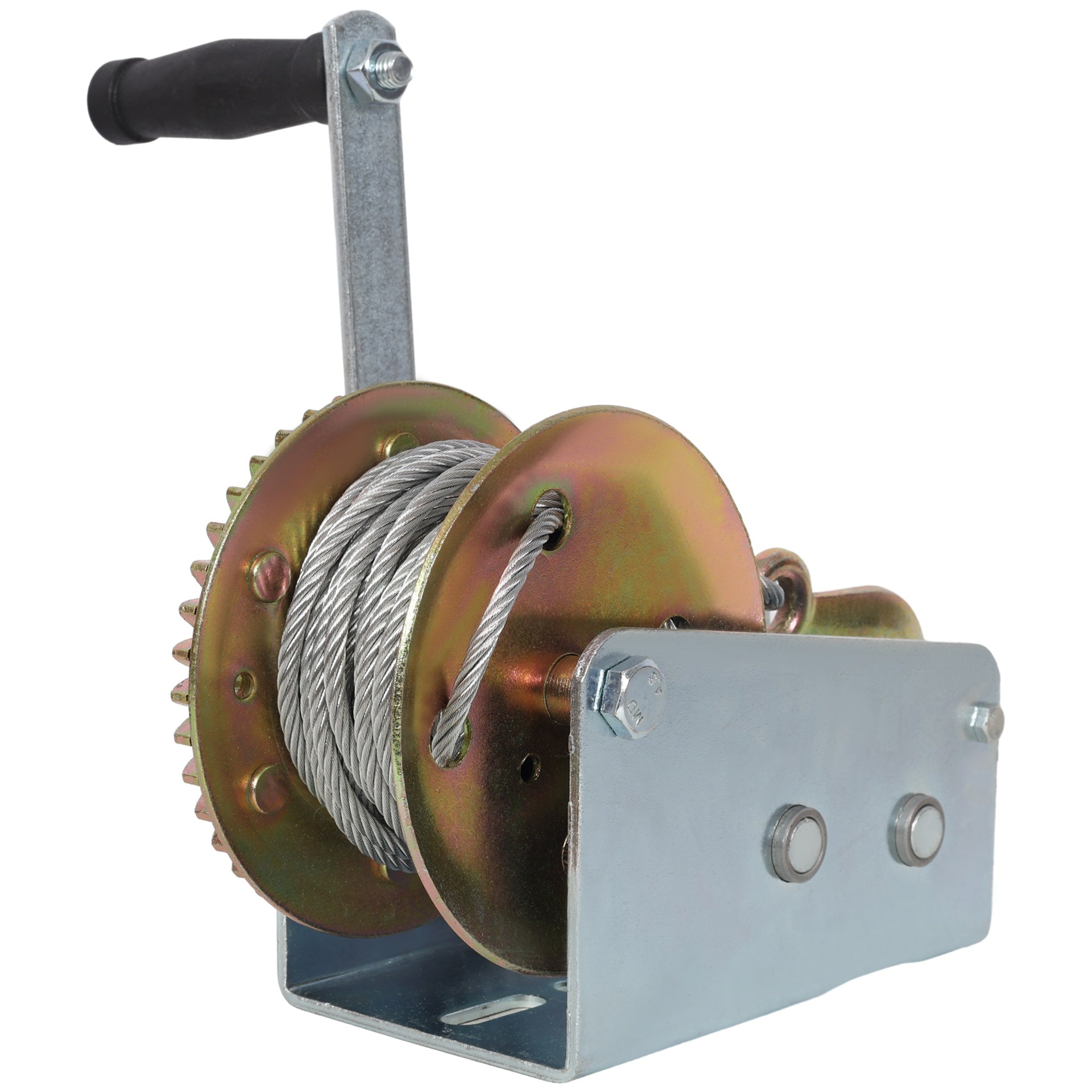 2000LBS Hand Winch,with 26FT Steel Cable,Galvanized Shell,4.1:2.4:1 Gear Ratio Portable Winch,Two-Way Ratchet,Manual Operated Hand Crank Winch for Trailer, Boat or ATV Towing
