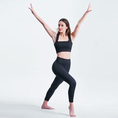XL Size Black Yoga Ribbed Knit Crisscross Back Crop Sports Removable Cups, Cute Gym Wear Seamless Sports Bra Exercise Athletic Activewear Workout Women's Yoga Pants Leggings Ribbed Solid High-Waisted