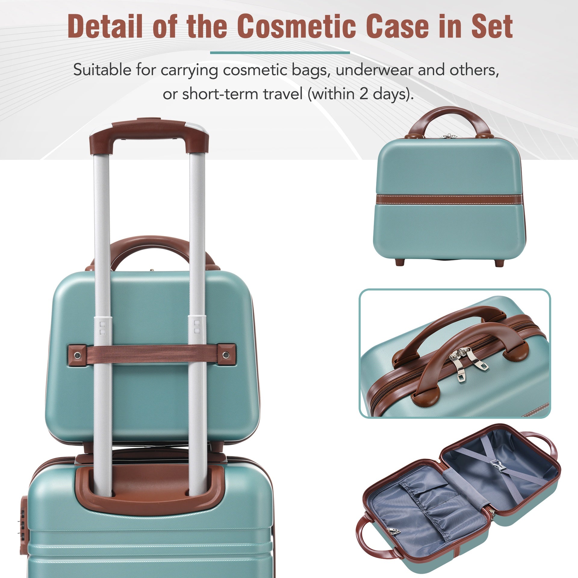 Hardshell Luggage Sets 4 Pieces 20"+24"+28" Luggages and Cosmetic Case Spinner Suitcase with TSA Lock  Lightweight