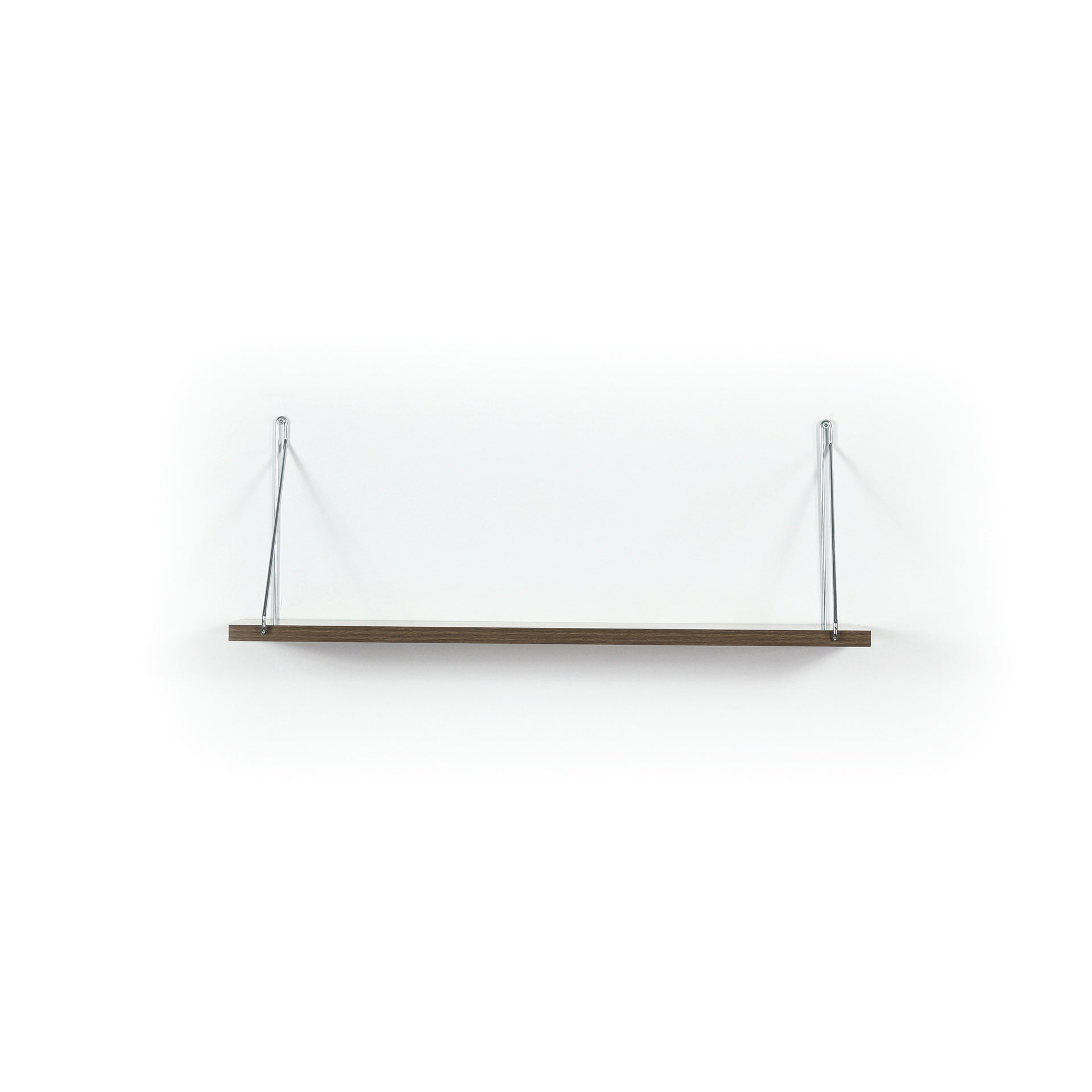 Palmer Floating Wall Decor Wall Mounted Rustic Decorative Hanging Metal Bracket Single Shelf for Books, White/Chrome