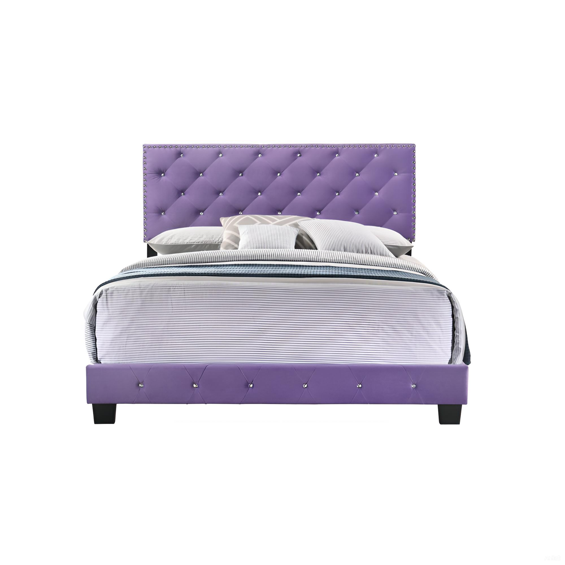 Transitional Purple Full Bed With Support