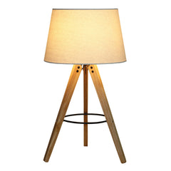 High Quality Hotel European Modern Bed Side nightstand Decorative Led Table/desk Lamp, Birch Three Legged Wooden Bar Table Lamp - Natural - Black 110V