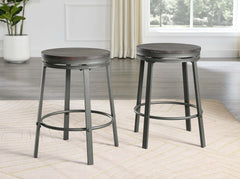 Wooden Round Dining Table with 4 Swivel Wooden Dining Stools Set