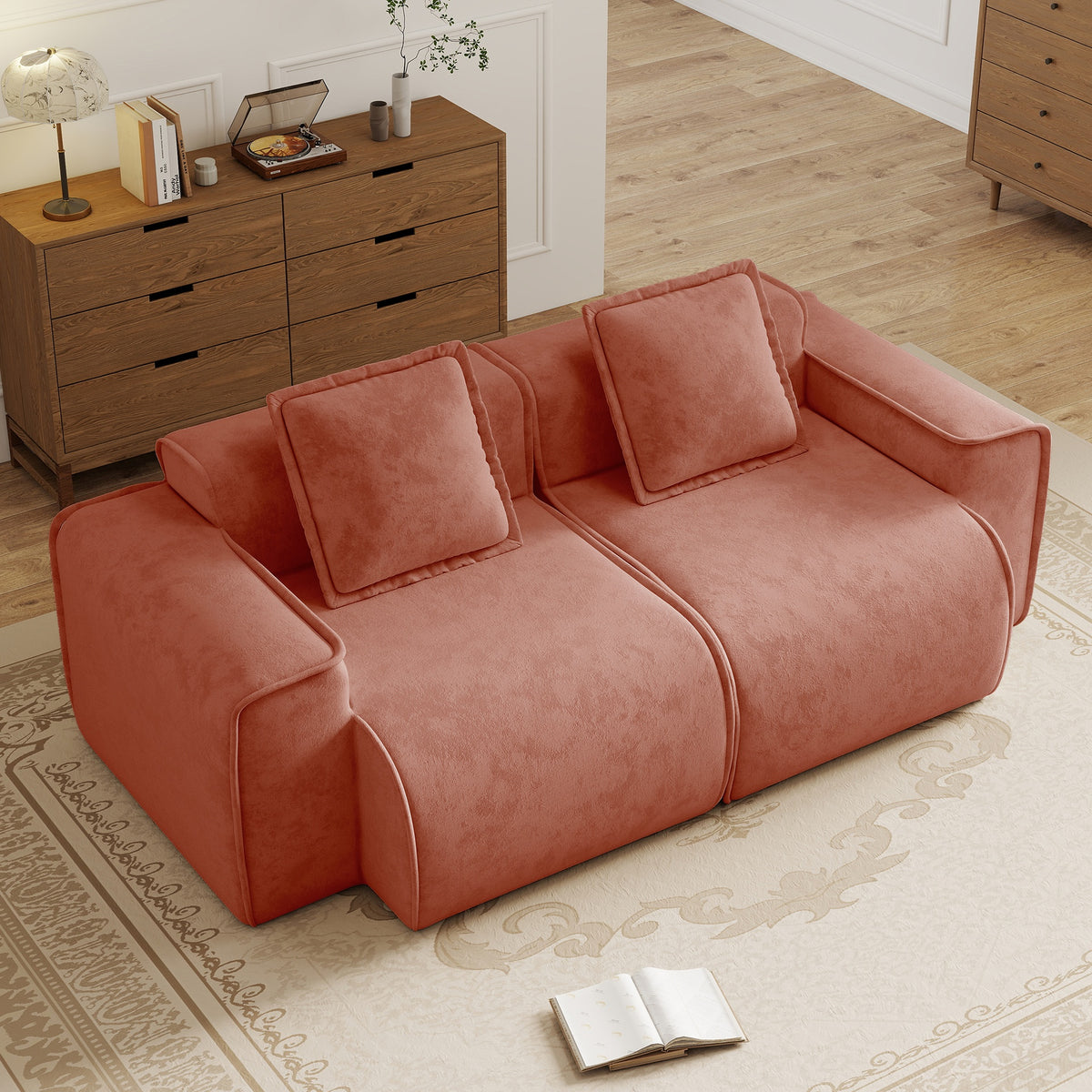 Harrison LSF&RSF Sofa Velvet- Red