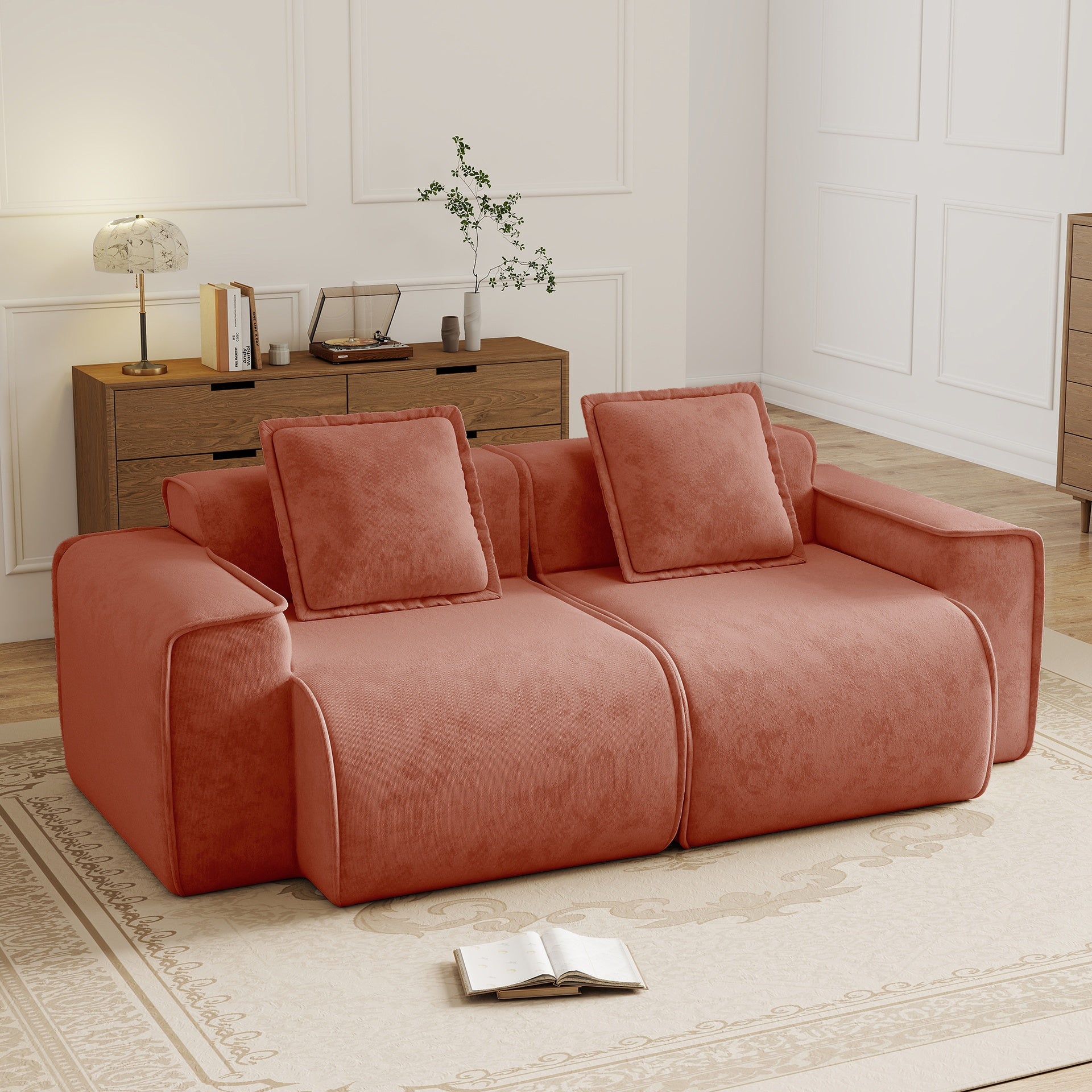 Harrison LSF&RSF Sofa Velvet- Red