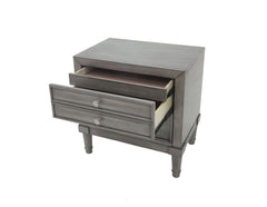 Modern Gray Finish 1pc Nightstand Solidwood Hidden Drawer Nickel Round Knob Bedside Table Bedroom