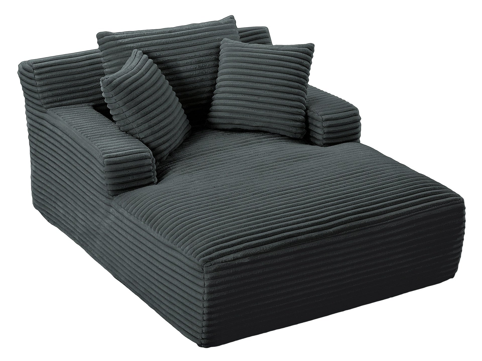 Oversized Chaise Lounge Chair Indoor, Corduroy Upholstered Modern Sofa Couch,No Assembly Required,Comfy Sleeper Sofa for Living Room,Office
