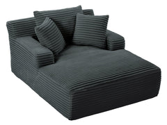Oversized Chaise Lounge Chair Indoor, Corduroy Upholstered Modern Sofa Couch,No Assembly Required,Comfy Sleeper Sofa for Living Room,Office
