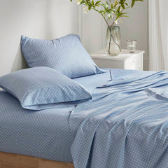 Floral Comforter Set with Bed Sheets Blue Cal King