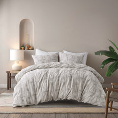 3 Piece Cotton Jacquard Duvet Set-Full/Queen
