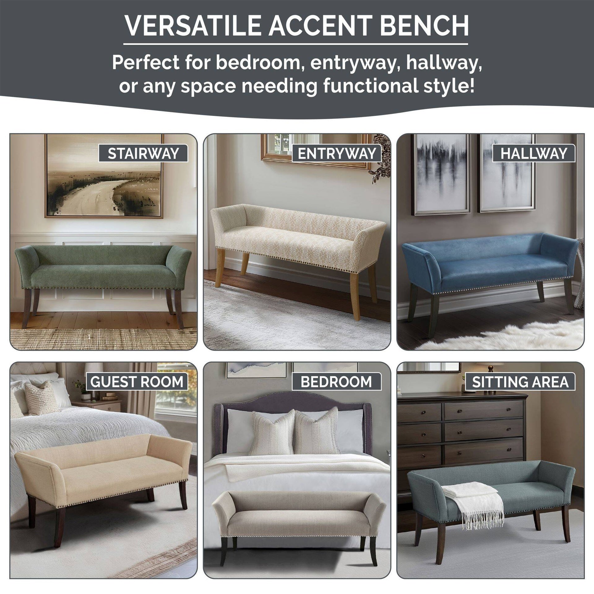 Welburn Upholstered Bench Cream