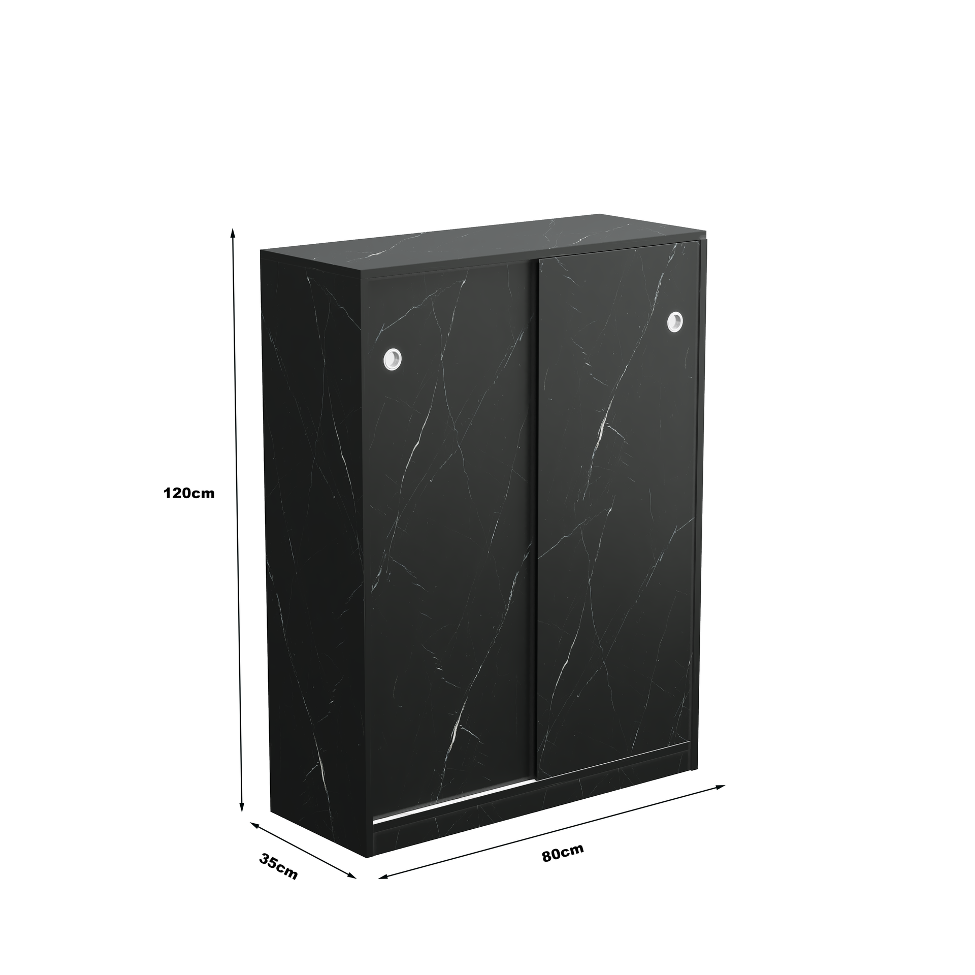 Marble black  shoe cabient with sliding door have 6 layers can storage at least30 pairs shoes