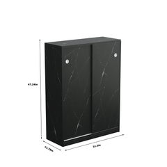 Marble black  shoe cabient with sliding door have 6 layers can storage at least30 pairs shoes