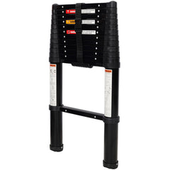 12.5FT Telescopic Ladder Aluminum Ladder with Non-Slip Feet, Slow Down Safety Function Portable Extension Ladder for Household and Outdoor Working, 330lb Capacity Black