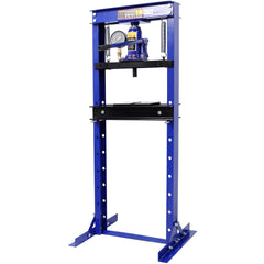 12Ton Bottle Jack Shop Press with Gauge, Bend, Straighten, or Press Parts, Install Bearings, U-Joints, Bushings, Ball Joints, and Pulleys,Blue