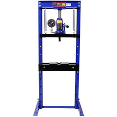 12Ton Bottle Jack Shop Press with Gauge, Bend, Straighten, or Press Parts, Install Bearings, U-Joints, Bushings, Ball Joints, and Pulleys,Blue