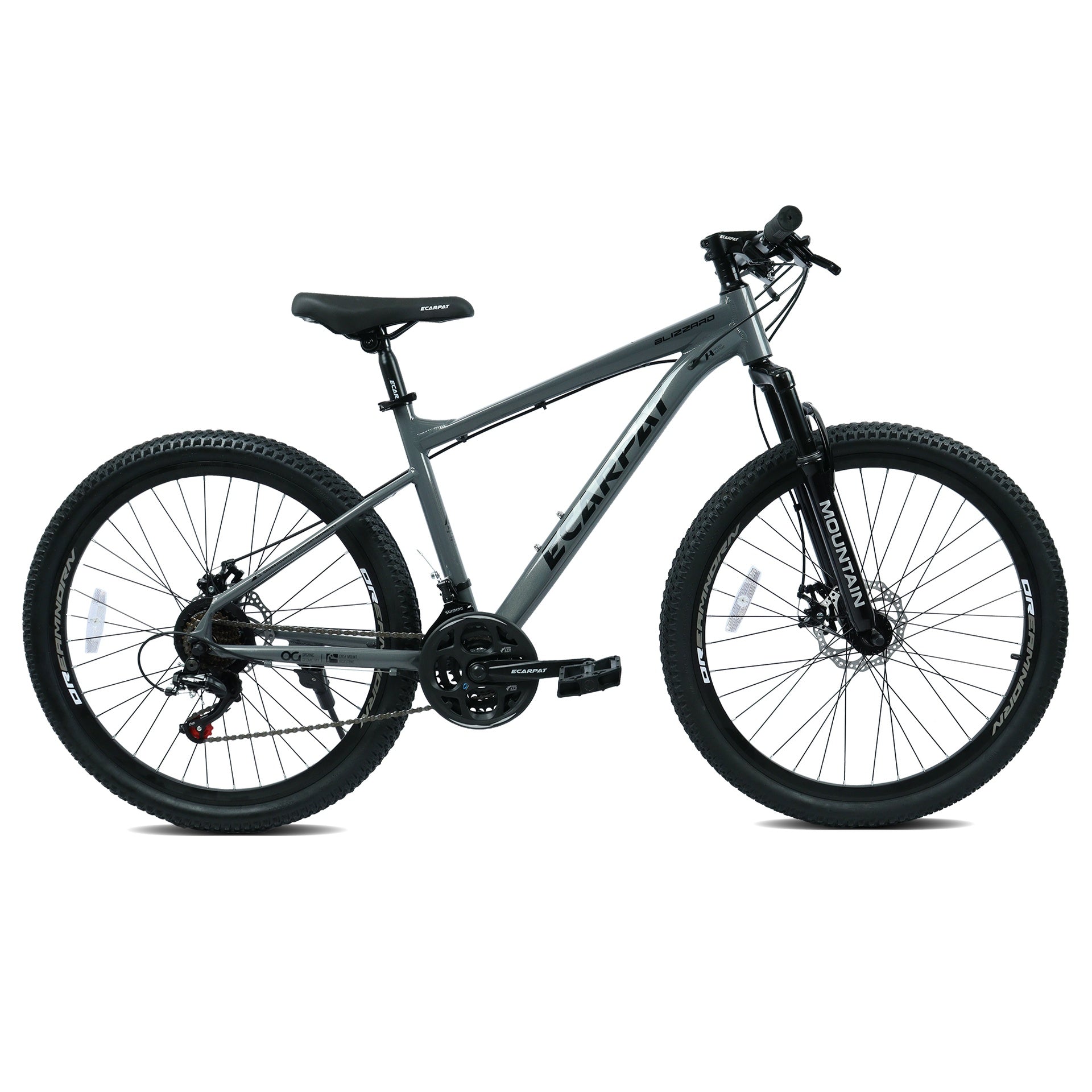 A26317 Ecarpat 26 Inch All-Terrain Mountain Bike with Disc Brakes 21-Speed Drivetrain & Durable Carbon Steel Frame Ideal for Men and Women, Perfect for Trail Riding and Touring
