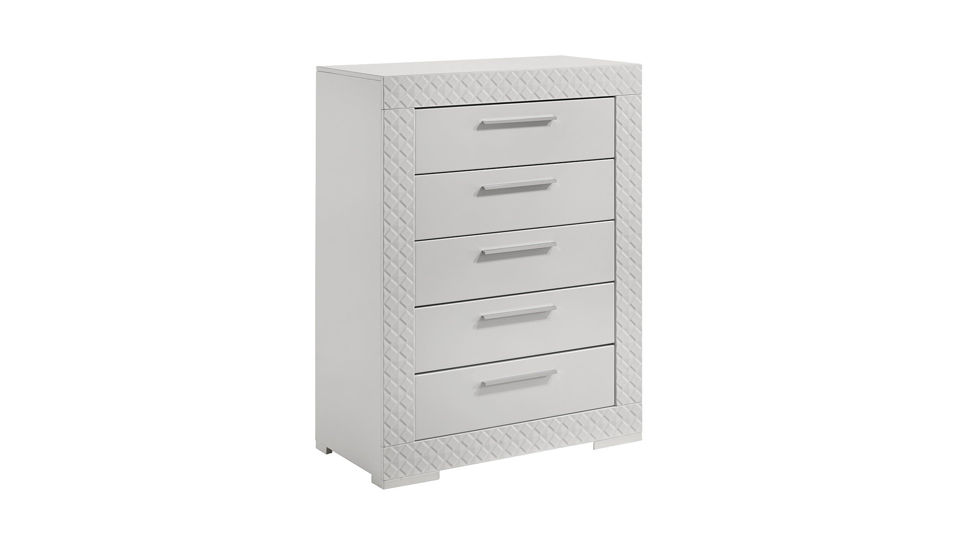 Blanca Modern Style 5-Drawer Chest Made with Wood in White