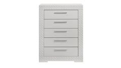 Blanca Modern Style 5-Drawer Chest Made with Wood in White