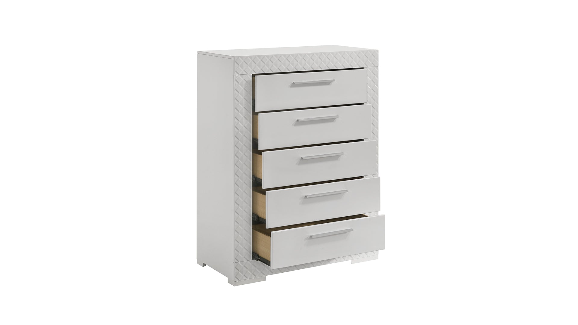 Blanca Modern Style 5-Drawer Chest Made with Wood in White
