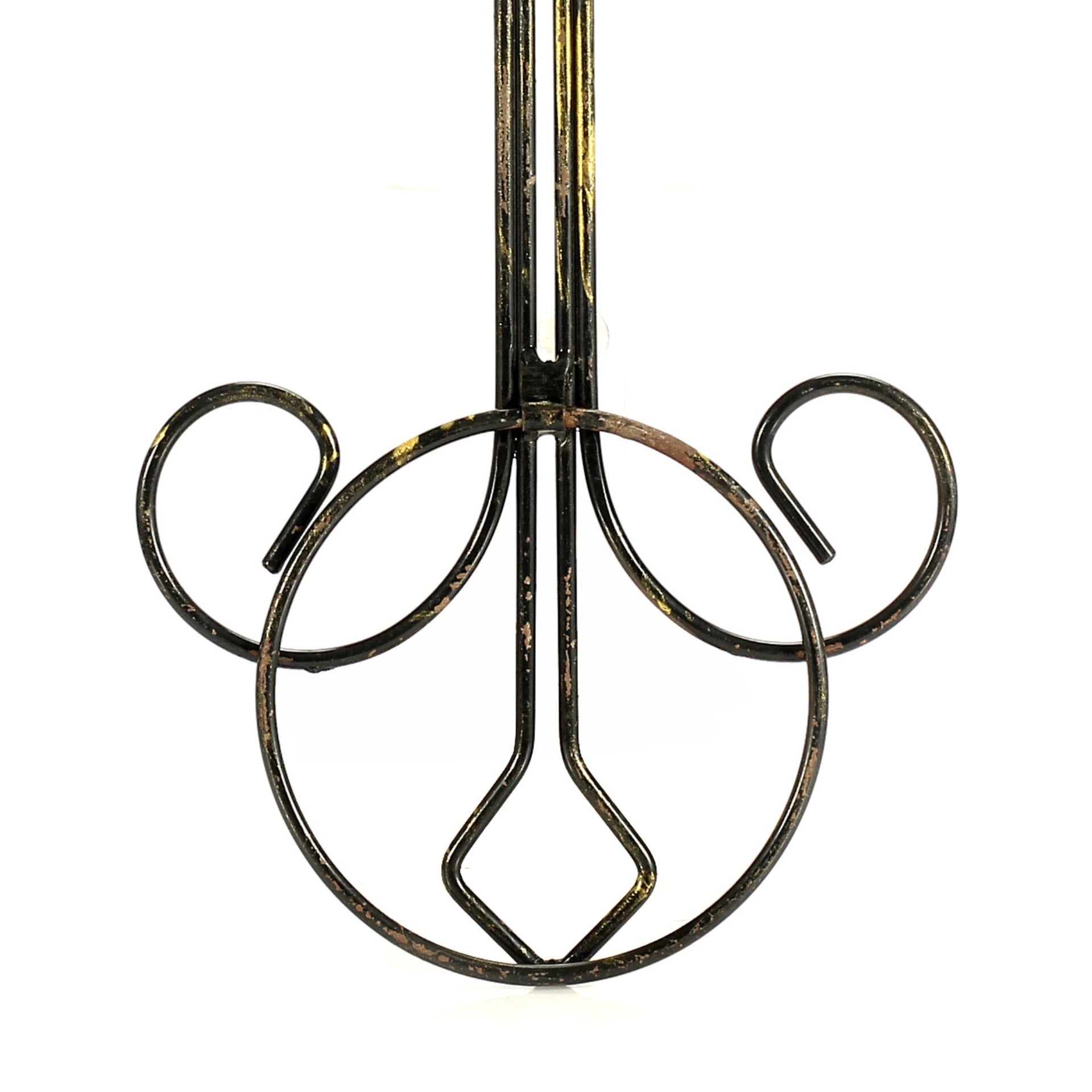 16" Single Pot Black / Gold Cast Metal Crest Wall Planter Decoration