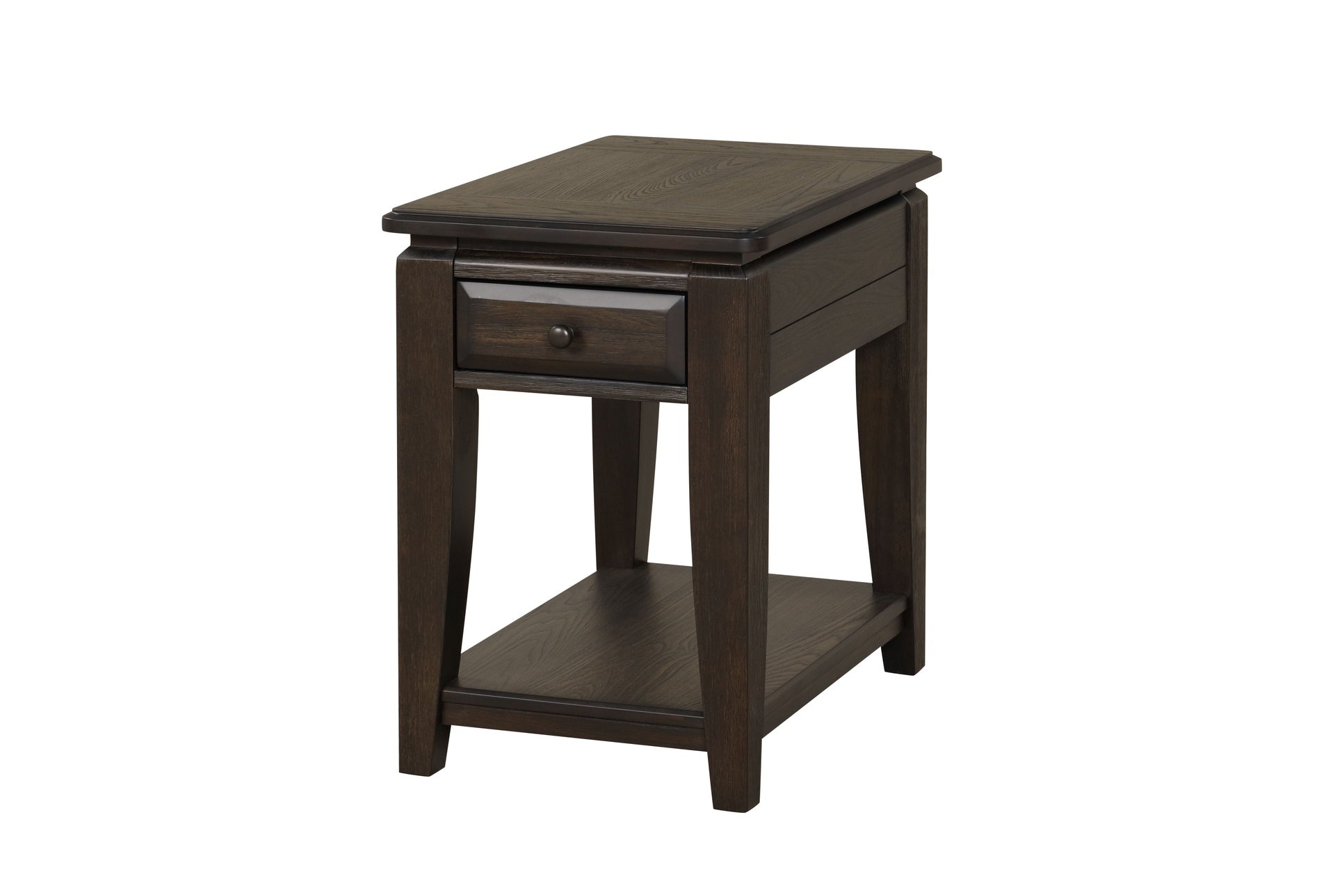 Mahogany Traditional Chairside Table W/ Storage