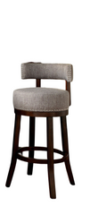 Bar Chairs 2pc 25" Supported On Rich Dark Wooden Legs The Fabric Padded Seats And Backrests Provide Comfortable Seating Dark Oak / Light Gray