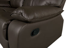 Manual Recliner Chair Arms Pillow Top Flange Trim Brown Finish High Density Foam Contemporary Style
