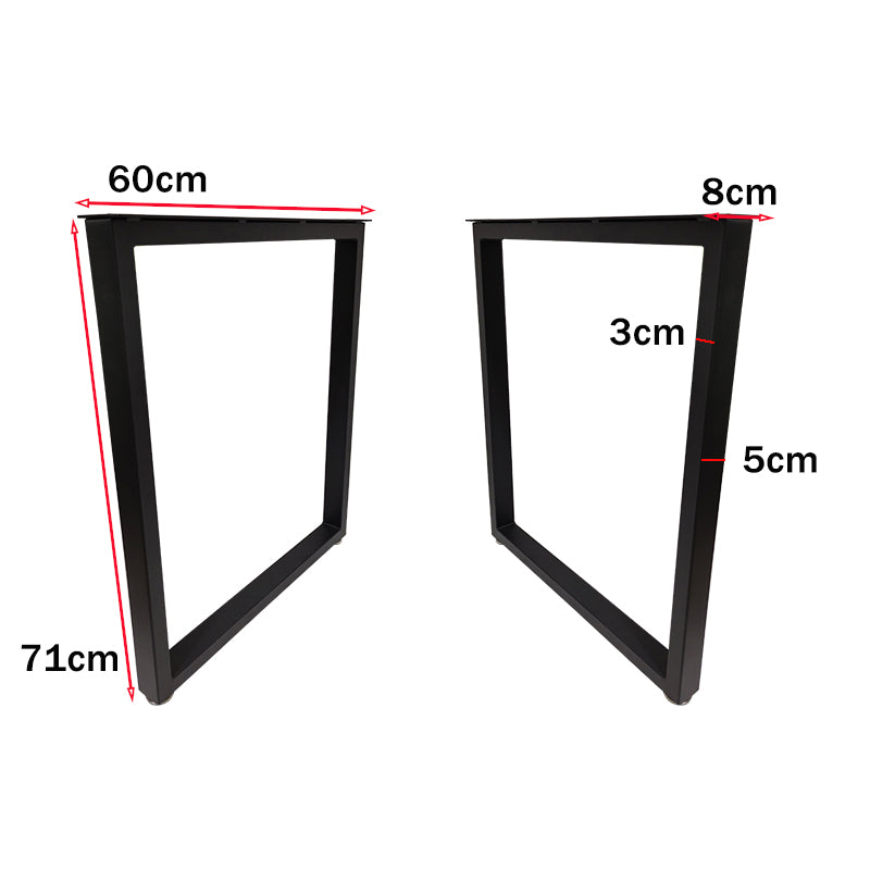 Metal Table Legs 28''x 24'' Heavy-Duty Desk Legs Industrial Furniture Legs for Dinning Table, Computer Table, Office Table (2Pcs)-Black