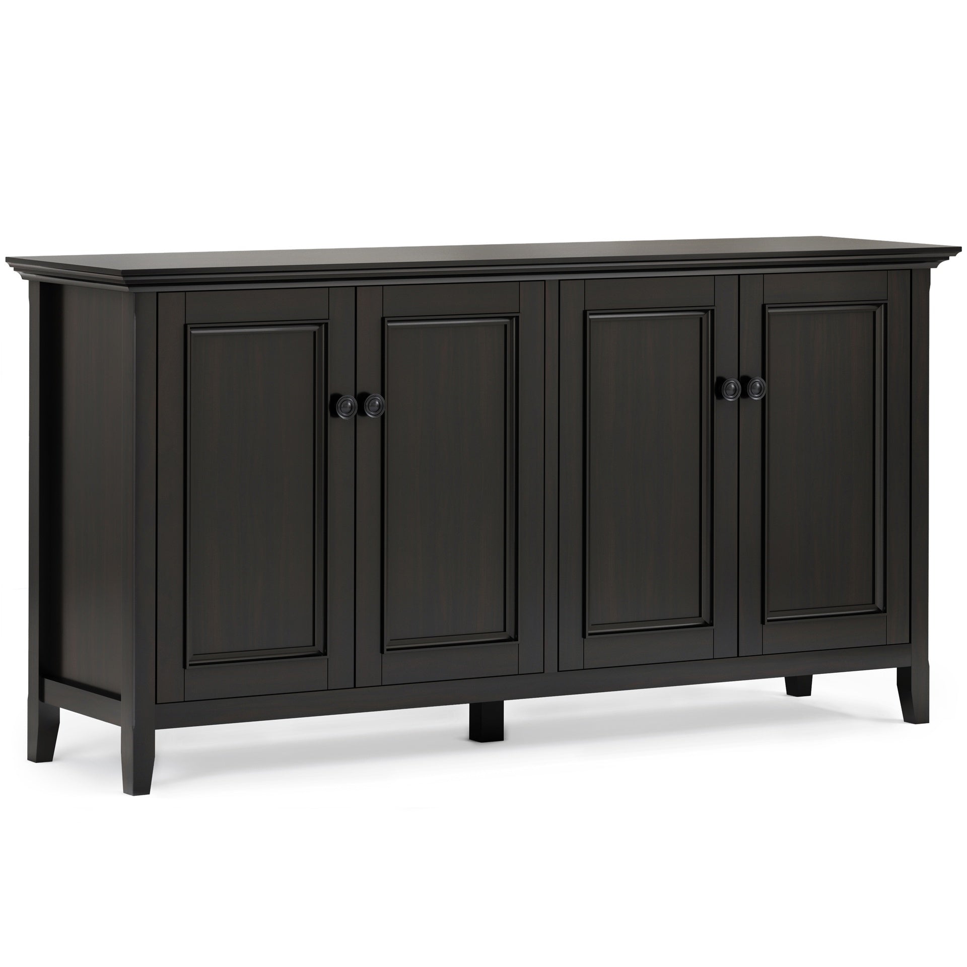 Amherst 66 inch Wide Solid Wood Transitional 4 Door Storage Cabinet in Hickory Brown