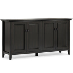 Amherst 66 inch Wide Solid Wood Transitional 4 Door Storage Cabinet in Hickory Brown