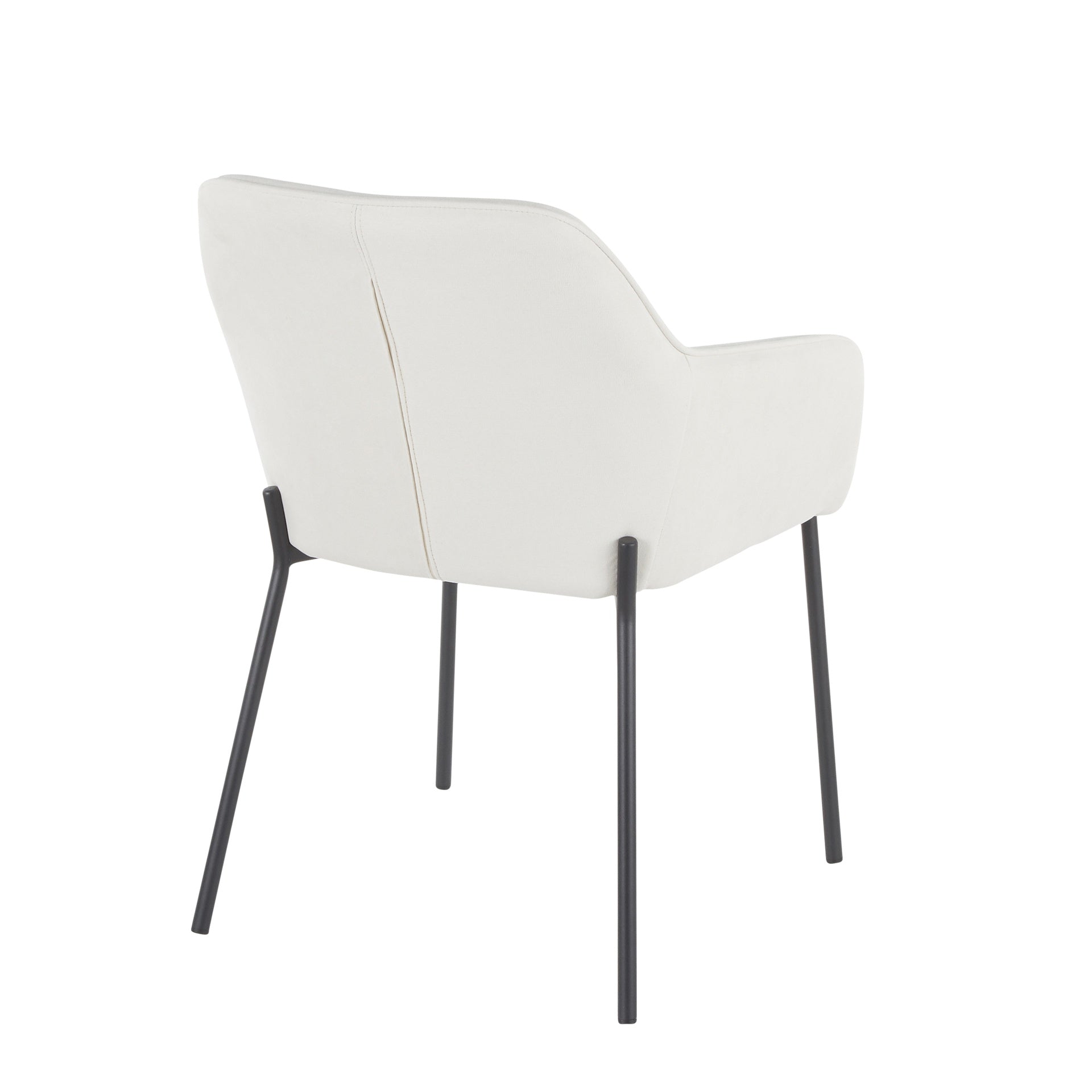 Daniella Contemporary Dining Chair in Black Metal and Cream Fabric by LumiSource - Set of 2