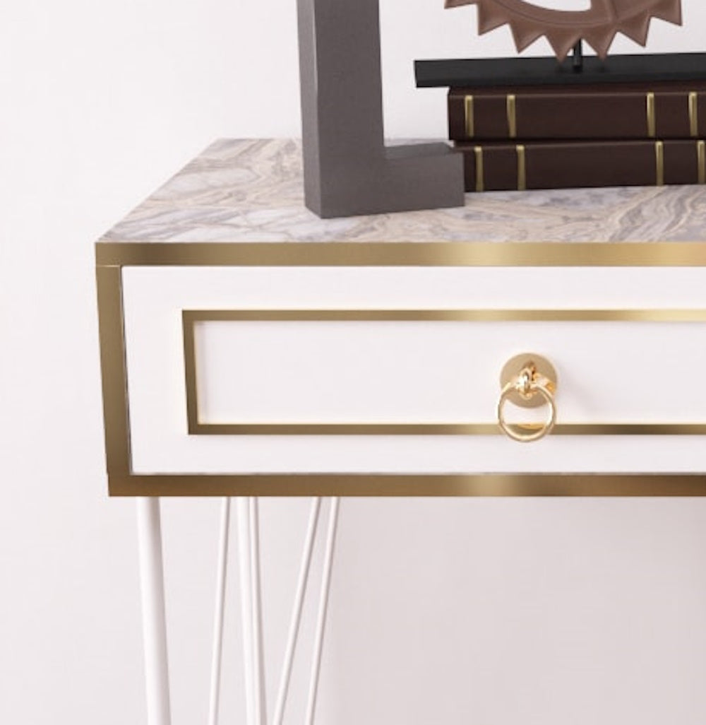 Ardeno Metal Legs Wood Base Console Table