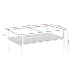 Coffee Table and End tables Set of 3, Tempered Glass Table with MDF layer, Modern Tables for Living Room , Gray Glass