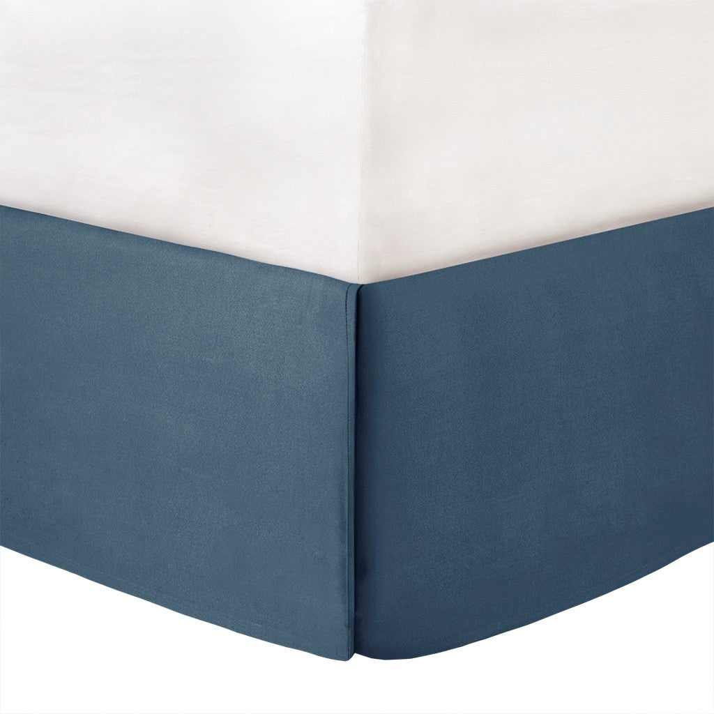 7 Piece Cotton Sateen Comforter Set Blue Queen
